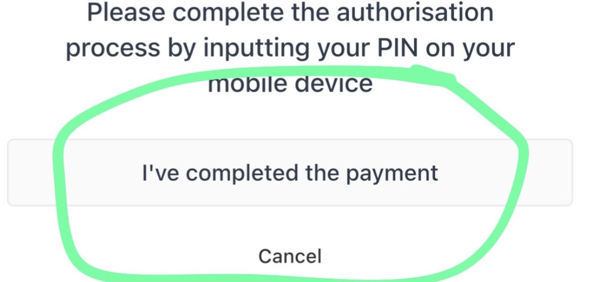 Paystack Complete Payment button
